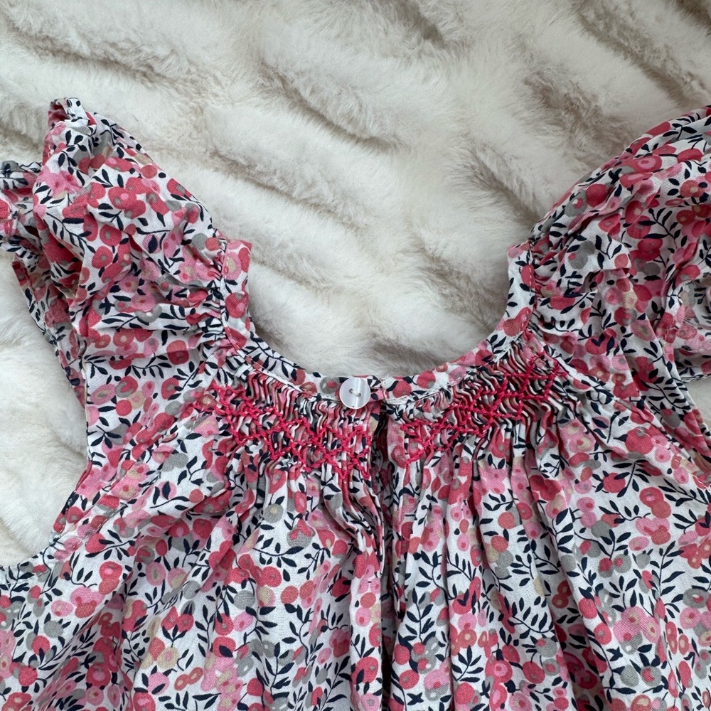 Floral Pink Kids Casual Dress - Picture 2 of 6